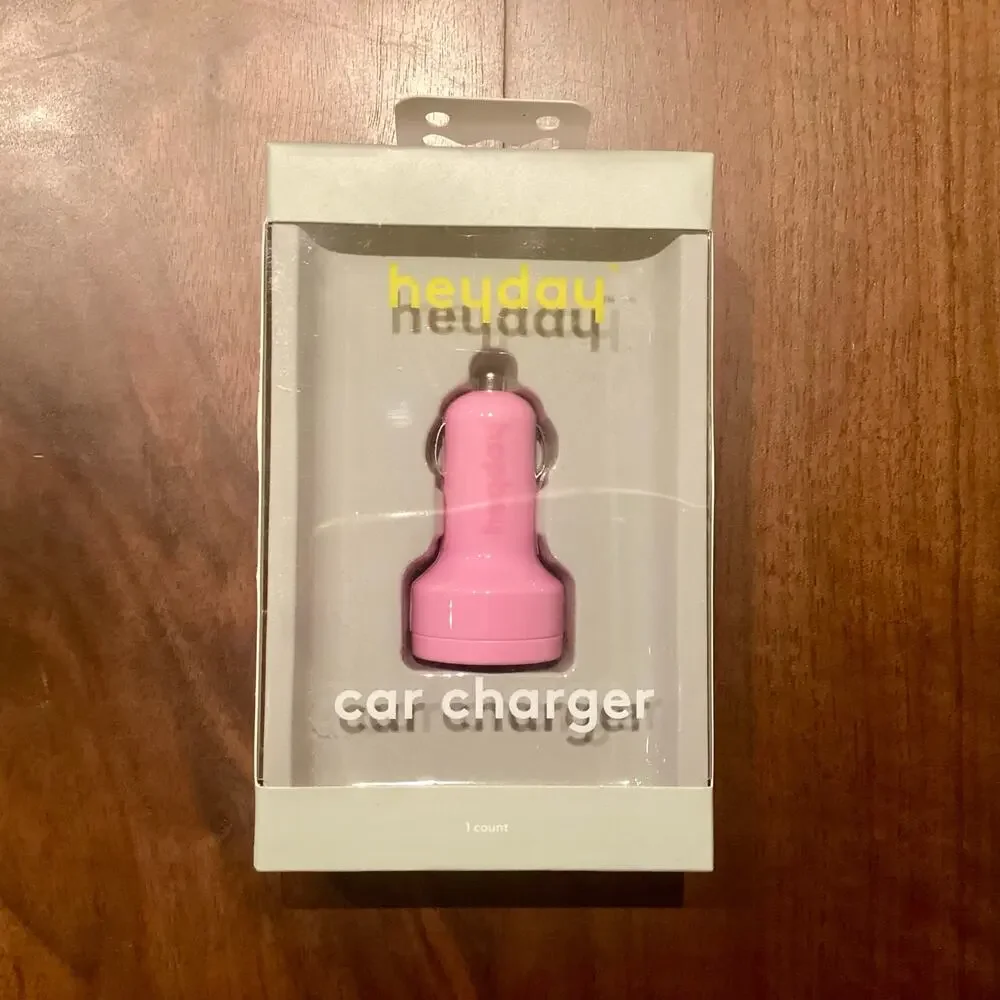 Heyday 2-Port USB Car Charger - Pink